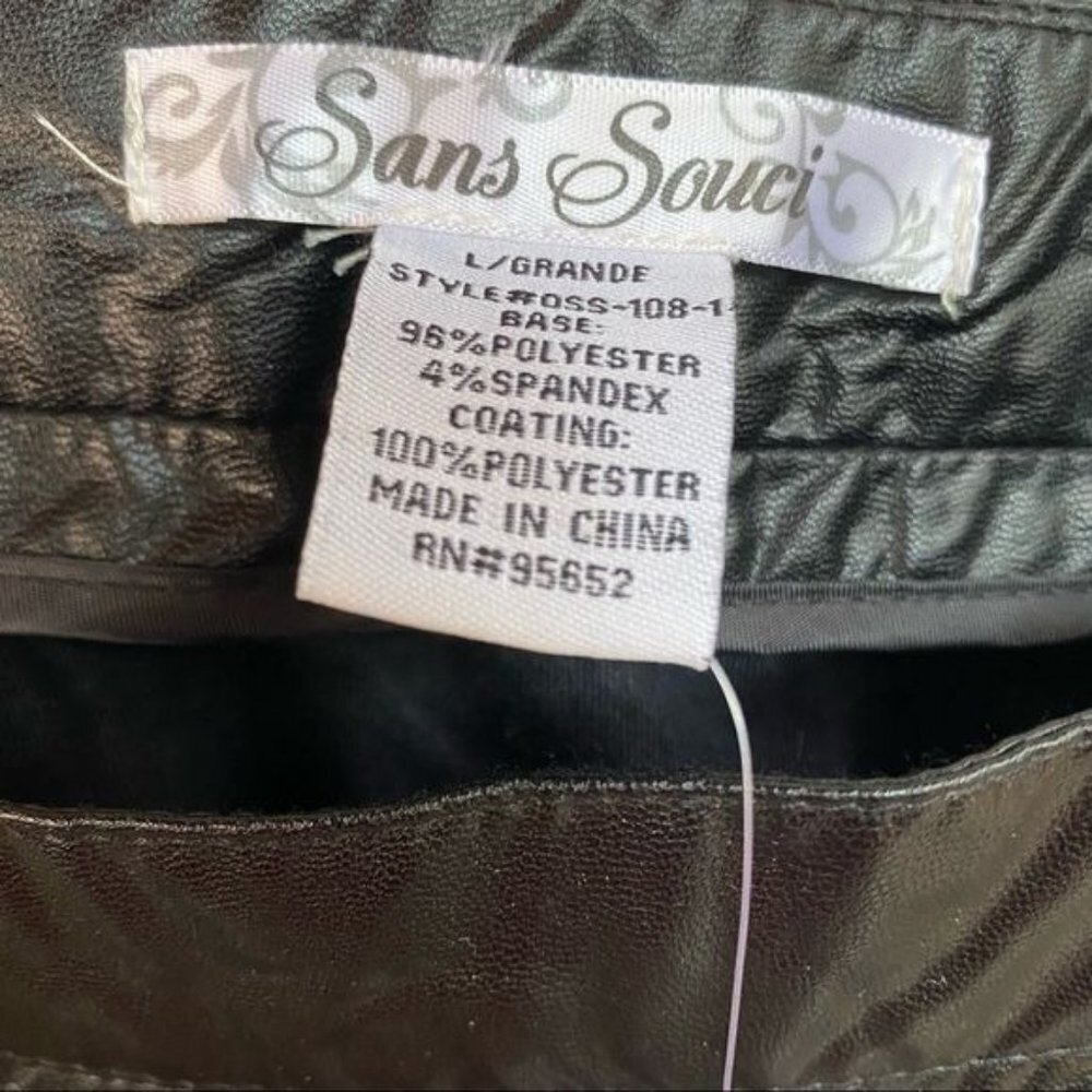 Sans Souci Star Studded Black Metal Vegan Leather Skirt Size L - Picture 2 of 12